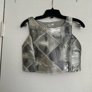 Pretty silver crop top